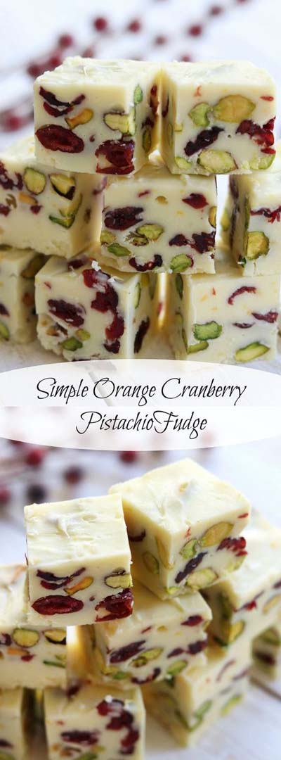 Cranberry Dessert Recipes: Simple Orange Cranberry Pistachio Fudge