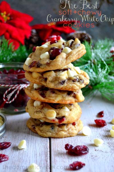 Cranberry Dessert Recipes: Soft & Chewy Cranberry White Chocolate Chip Cookies