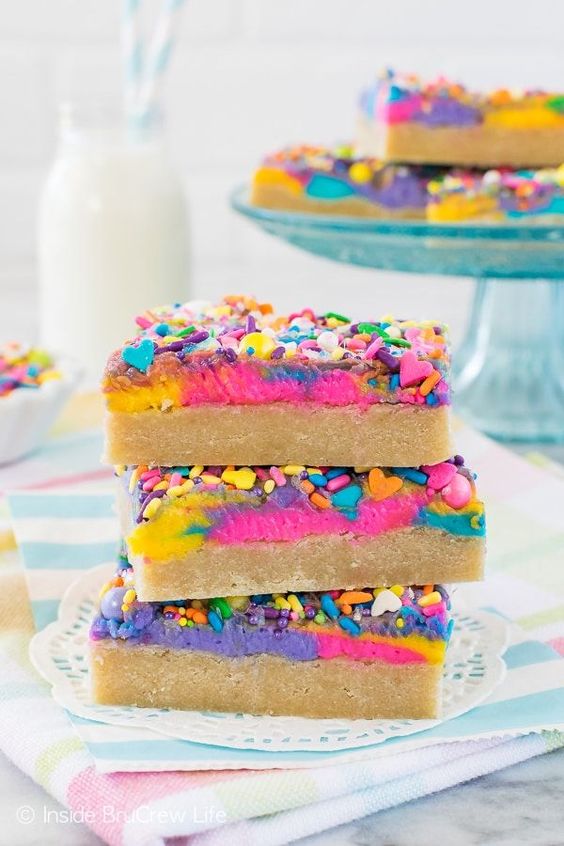 Unicorn desserts: Vanilla Unicorn Sugar Cookie Bars