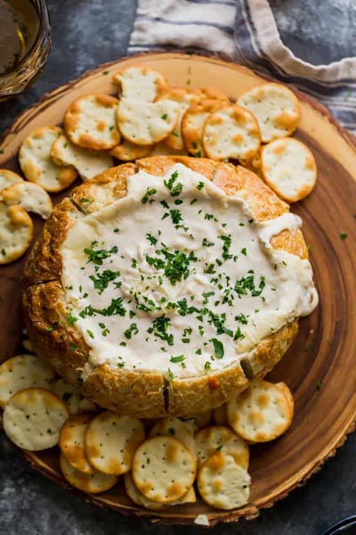 Party Snack Ideas & Party Appetizers: Beer Cheese Dip Bread Bowl