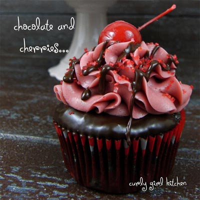 Valentines Day Cupcakes and Valentines Desserts: Chocolate Covered Cherry Cupcakes