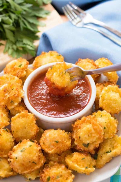 Party Snack Ideas & Party Appetizers: Parmesan Crusted Tortellini Bites
