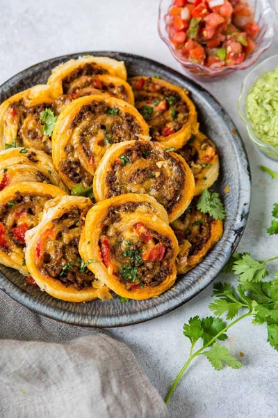 Party Snack Ideas & Party Appetizers: Taco Pinwheels