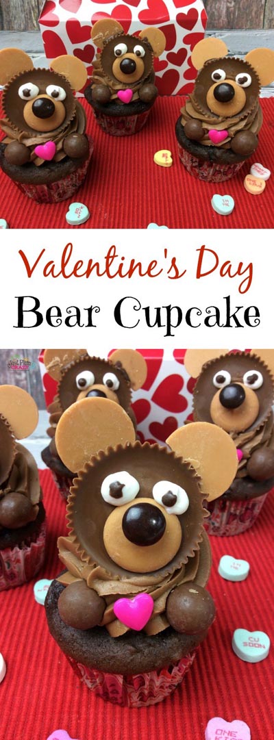 Valentines Day Cupcakes and Valentines Desserts: Valentine’s Day Bear Cupcake Recipe