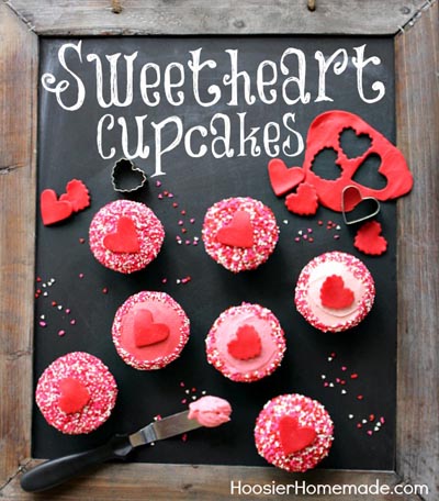 Valentines Day Cupcakes and Valentines Desserts: Vanilla Cupcakes and Buttercream Frosting