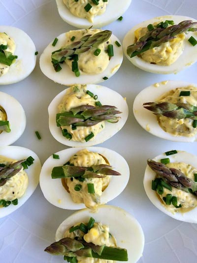 Healthy Super Bowl Appetizers: Asparagus Stuffed Eggs