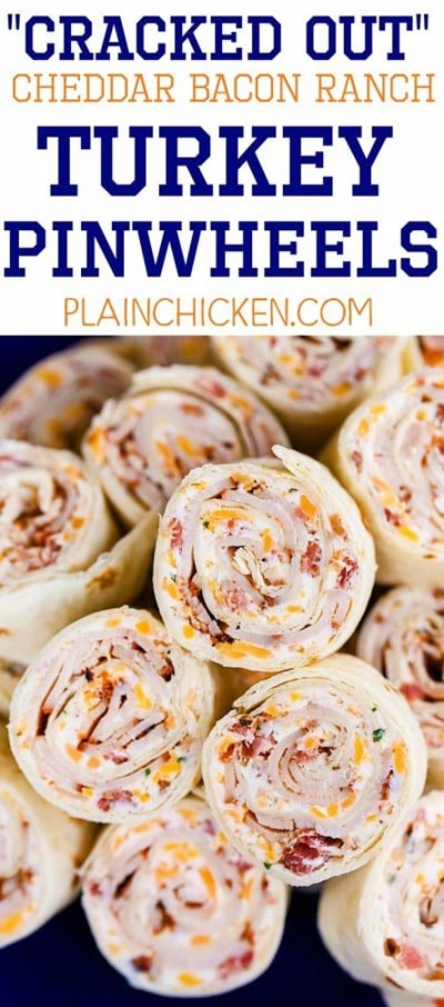 Pinwheel Appetizers & Pinwheel roll ups: Cracked Out Turkey Pinwheels