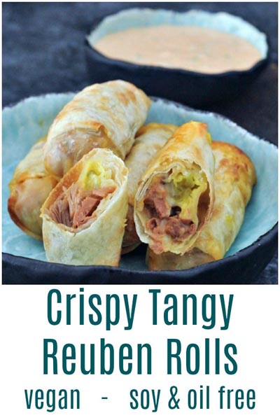 Healthy Super Bowl Appetizers: Crispy Tangy Reuben Rolls
