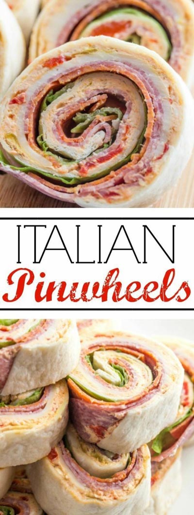 Pinwheel Appetizers & Pinwheel roll ups: Italian Pinwheels