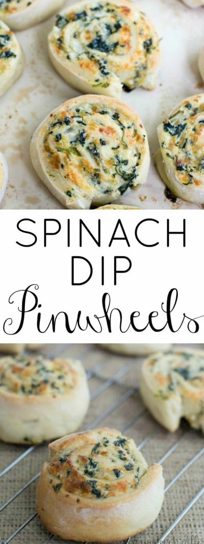 Pinwheel Appetizers & Pinwheel roll ups: Spinach Dip Pinwheels