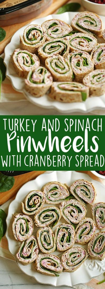 Pinwheel Appetizers & Pinwheel roll ups: Turkey Pinwheels with Cranberry Spread