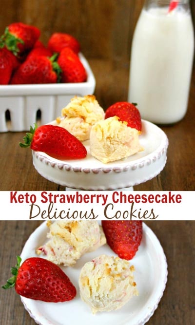 Keto Valentines Day Treats: Keto Low Carb Strawberry Cheesecake Cookies