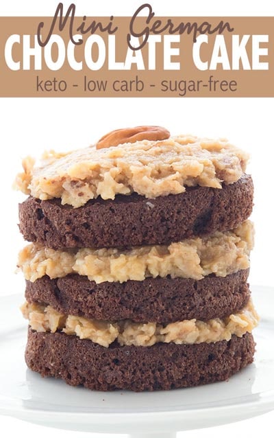 Keto Valentines Day Treats: Mini German Chocolate Cake