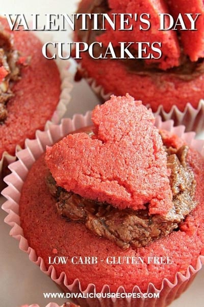 Keto Valentines Day Treats: Valentines Day Almond Flour Cupcakes