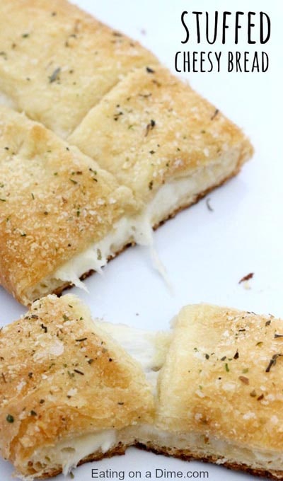 Homemade bread recipes: 15 Minutes Stuffed Cheesy Bread