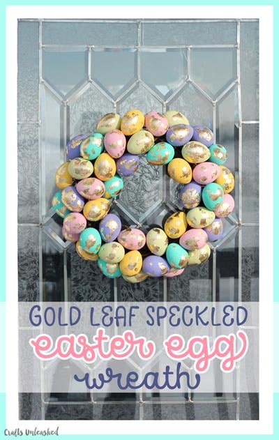 DIY Easter Wreaths: DIY Easter Wreath with Gold Leaf Speckled Eggs