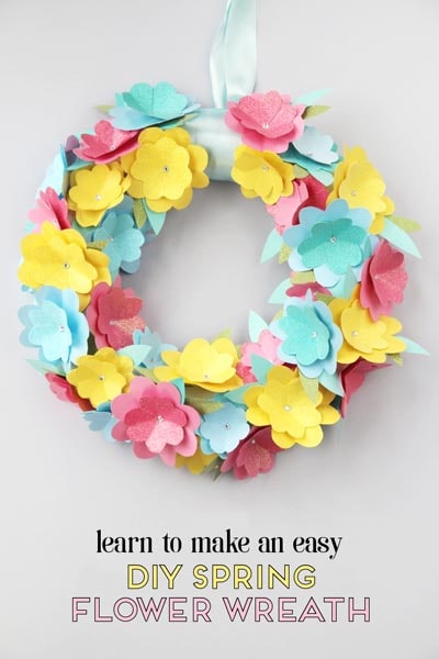 DIY Easter Wreaths: DIY Spring Paper Flower Wreath