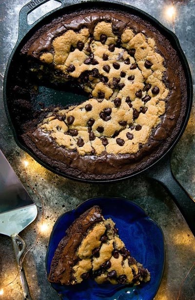 Skillet Desserts: Deep Dish Chocolate Chip Cookie Skillet Brownie