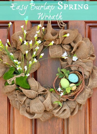 DIY Easter Wreaths: Easiest Burlap Wreath