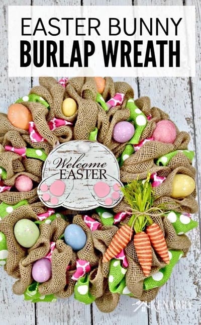 DIY Easter Wreaths: Easter Bunny Burlap Wreath