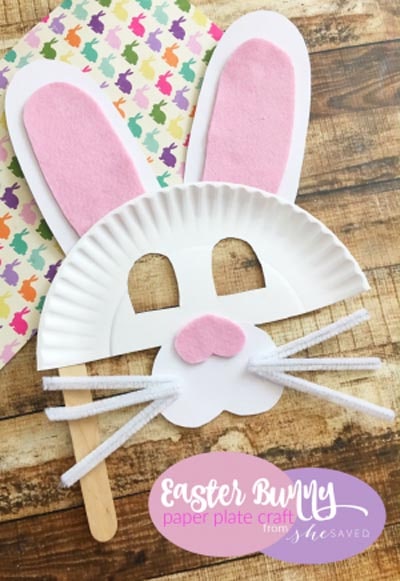 Easter Bunny Paper Plate Mask Craft