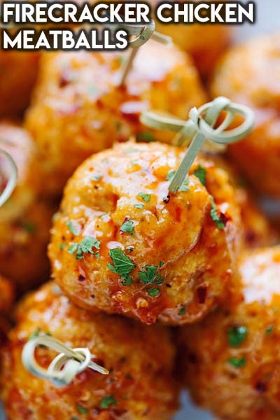Meat Appetizers: Firecracker Chicken Meatballs