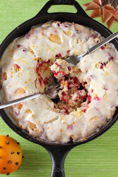 Skillet Desserts: Hot Cranberry Orange Cake