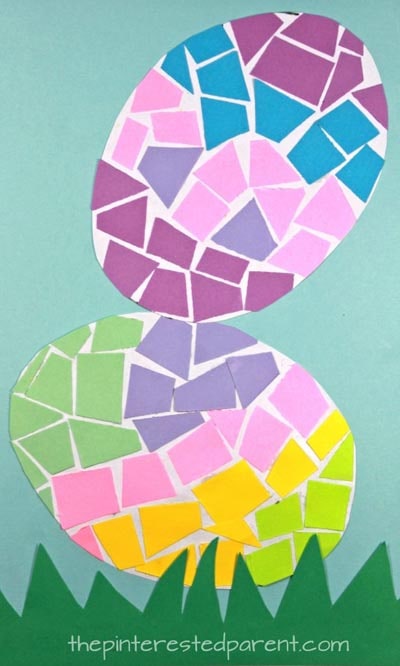 Easter Crafts for Kids: Paper Mosaic Easter Eggs