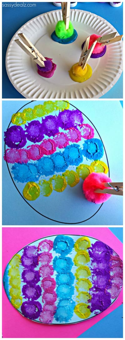 Pom Pom Easter Egg Painting Craft for Kids