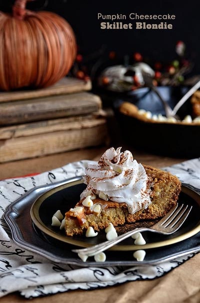 Skillet Desserts: Pumpkin Cheesecake Skillet Blondie