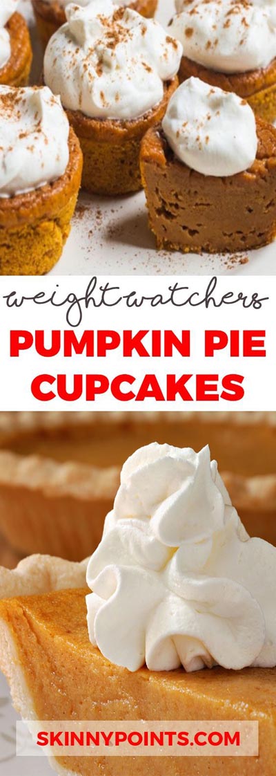 Weight watchers desserts: Pumpkin Pie Cupcakes – 3 Smart Points