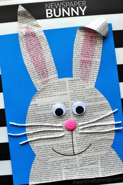 Simple And Easy Newspaper Bunny Craft