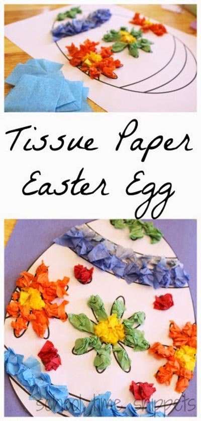 Easter Crafts for Kids: Tissue Paper Easter Egg Craft