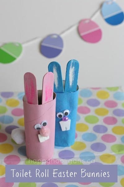 Easter Crafts for Kids: Toilet Roll Easter Bunnies