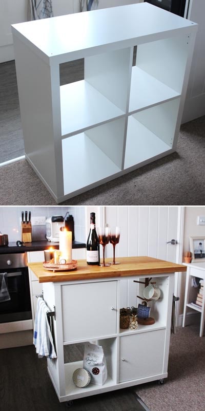 IKEA Kallax Hacks: IKEA Kallax Turned into Kitchen Island