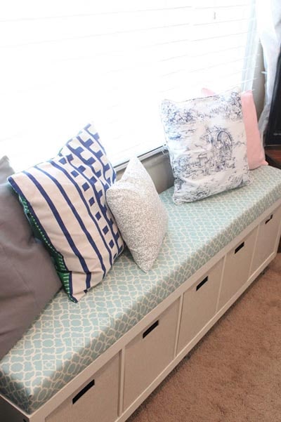 IKEA Kallax Hacks: IKEA No-Sew Window Bench